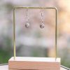 Boucles d’oreilles Quartzorbe – perles pavées de zircone sur acier inoxydable argenté