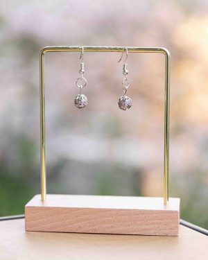 Boucles d’oreilles Quartzorbe – perles pavées de zircone sur acier inoxydable argenté