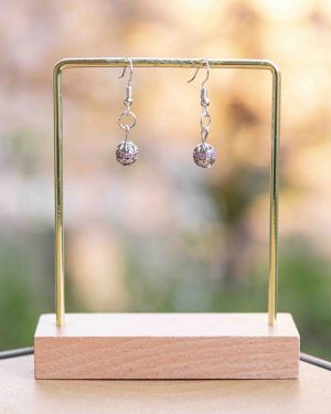 Boucles d’oreilles Quartzorbe – perles pavées de zircone sur acier inoxydable argenté